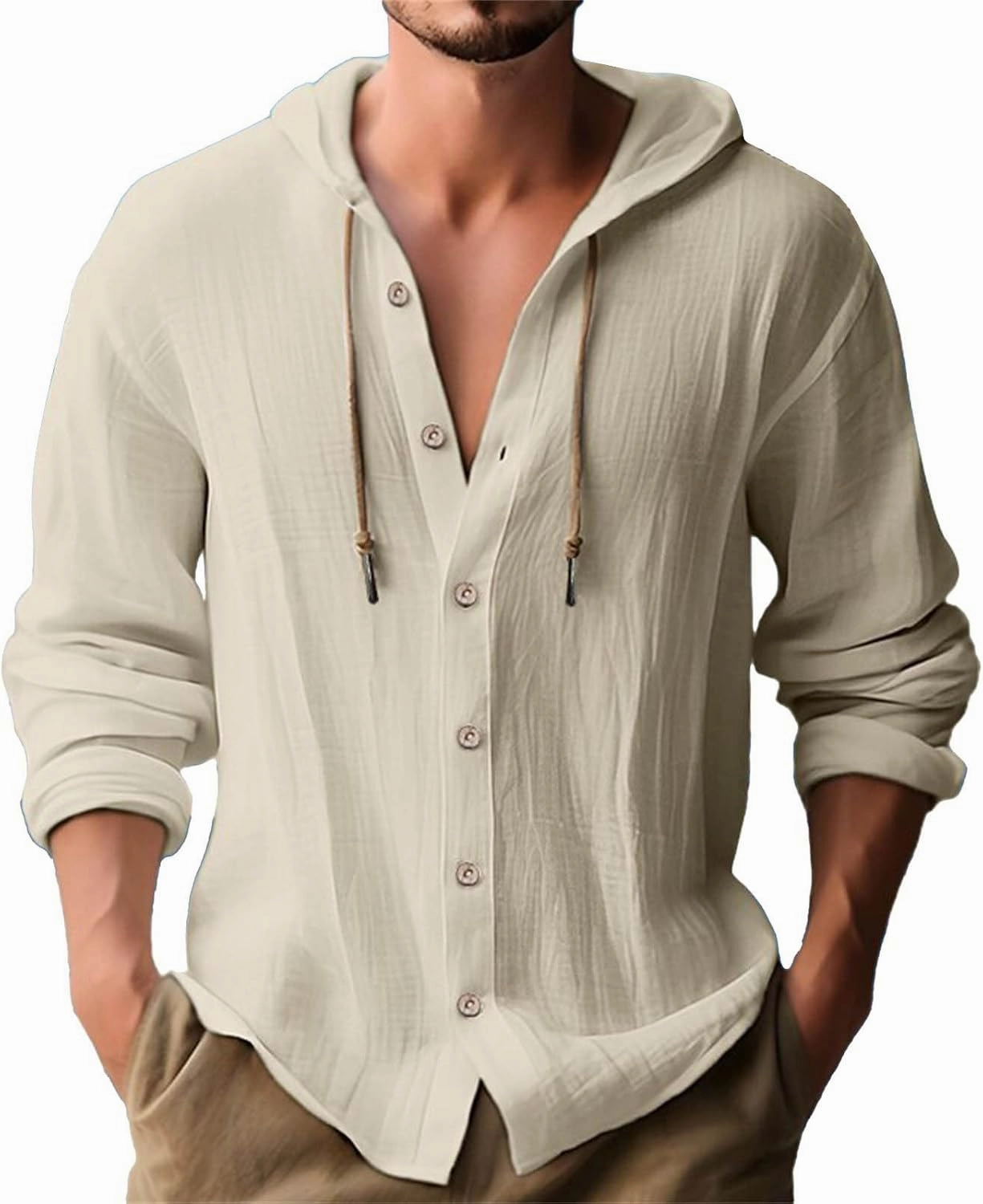 Men's Casual Button Down Shirt Cotton Solid Color Pocket Long Sleeve Shirt Top Long Sleeve T Shirt Men Mens Shirts