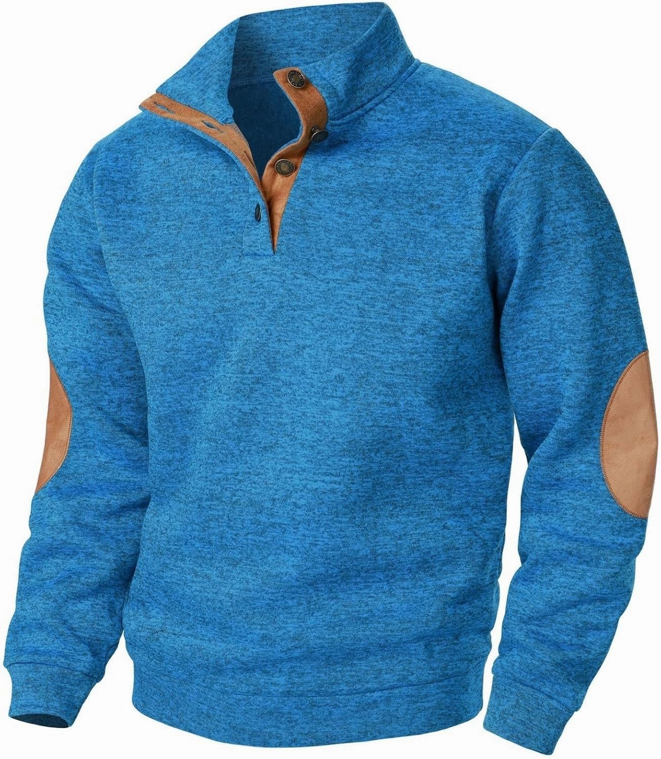 Men's Casual Pullover Sweatshirt 1/4 Button Down Stand Collar Slim Fit Long Sleeve Tops Lightweight Tactical Sweater