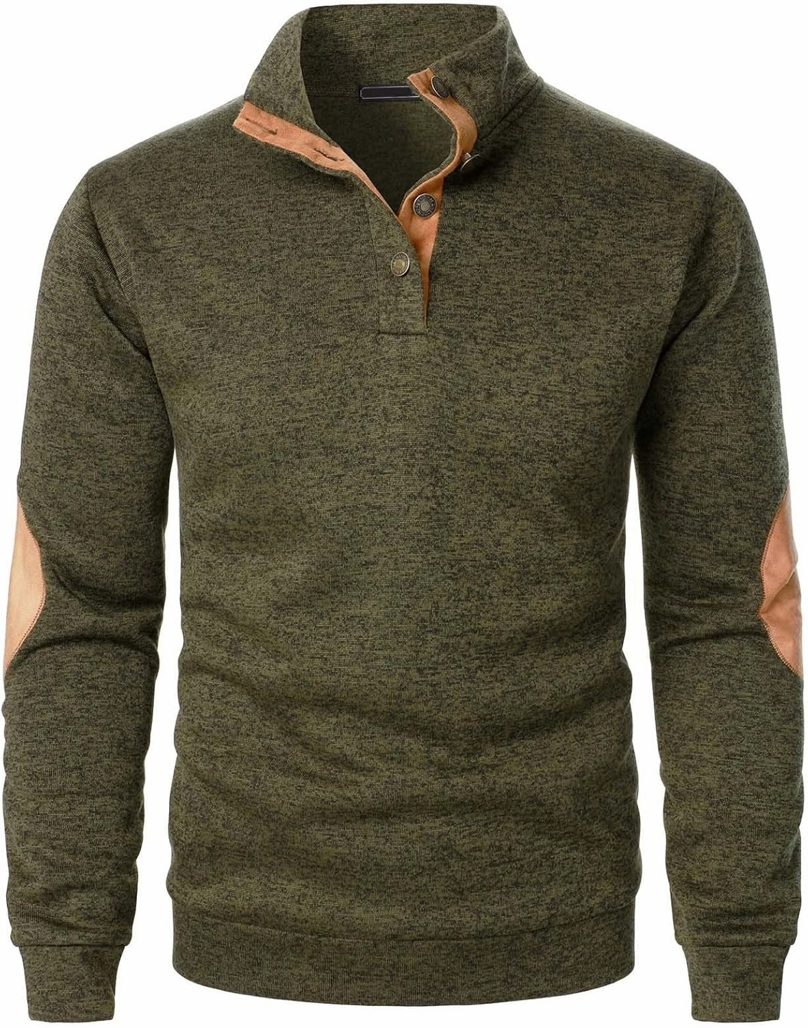 Men's Casual Pullover Sweatshirt 1/4 Button Down Stand Collar Slim Fit Long Sleeve Tops Lightweight Tactical Sweater