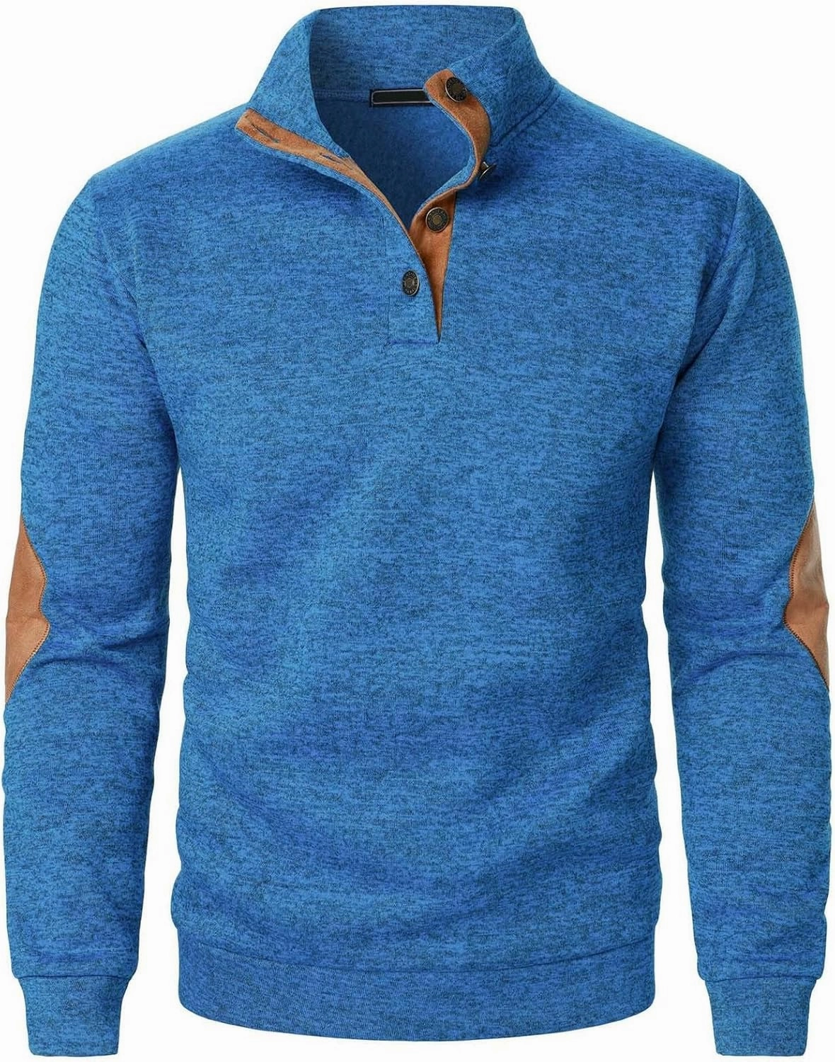 Men's Casual Pullover Sweatshirt 1/4 Button Down Stand Collar Slim Fit Long Sleeve Tops Lightweight Tactical Sweater