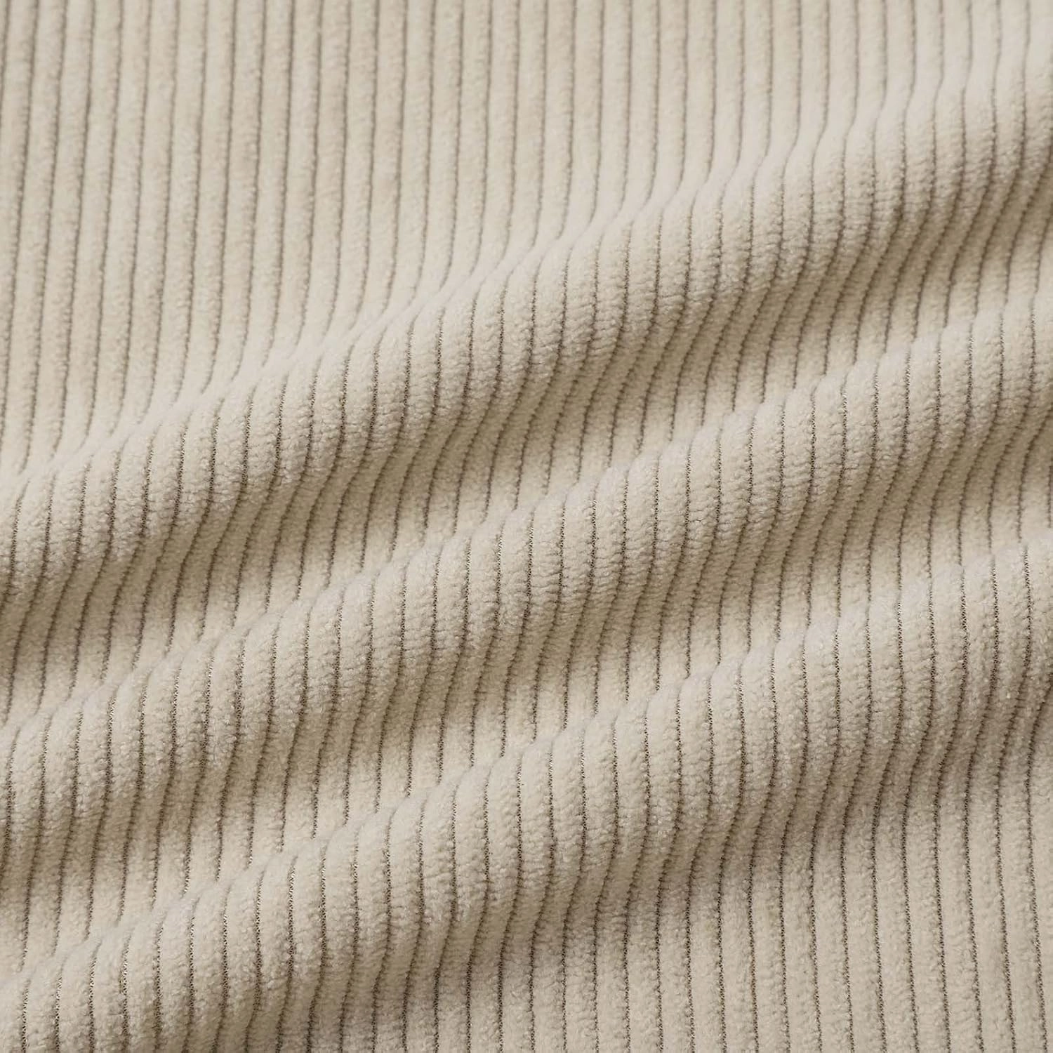 Men's Corduroy Sweatshirt Casual Long Sleeve Stand Collar Button Pullover Sweatshirts Print Thick Shirts with Pockets