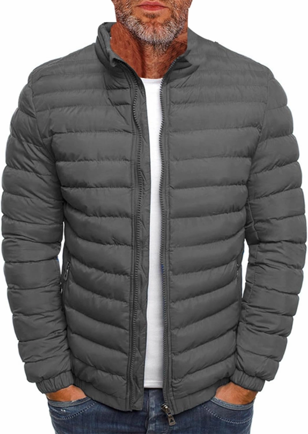 Men'S Down Jackets & Coats Zip Up With Hood Heated Plain Winter Jackets Thick Thermal Windproof Outwear