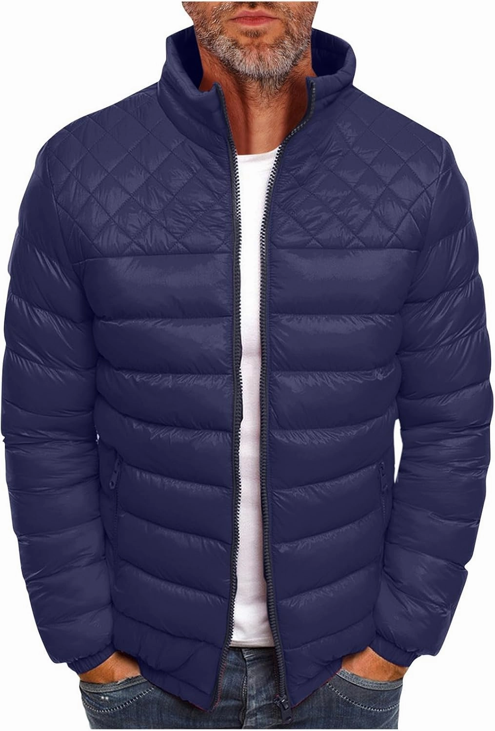 Men'S Down Jackets & Coats Zip Up With Hood Heated Plain Winter Jackets Thick Thermal Windproof Outwear