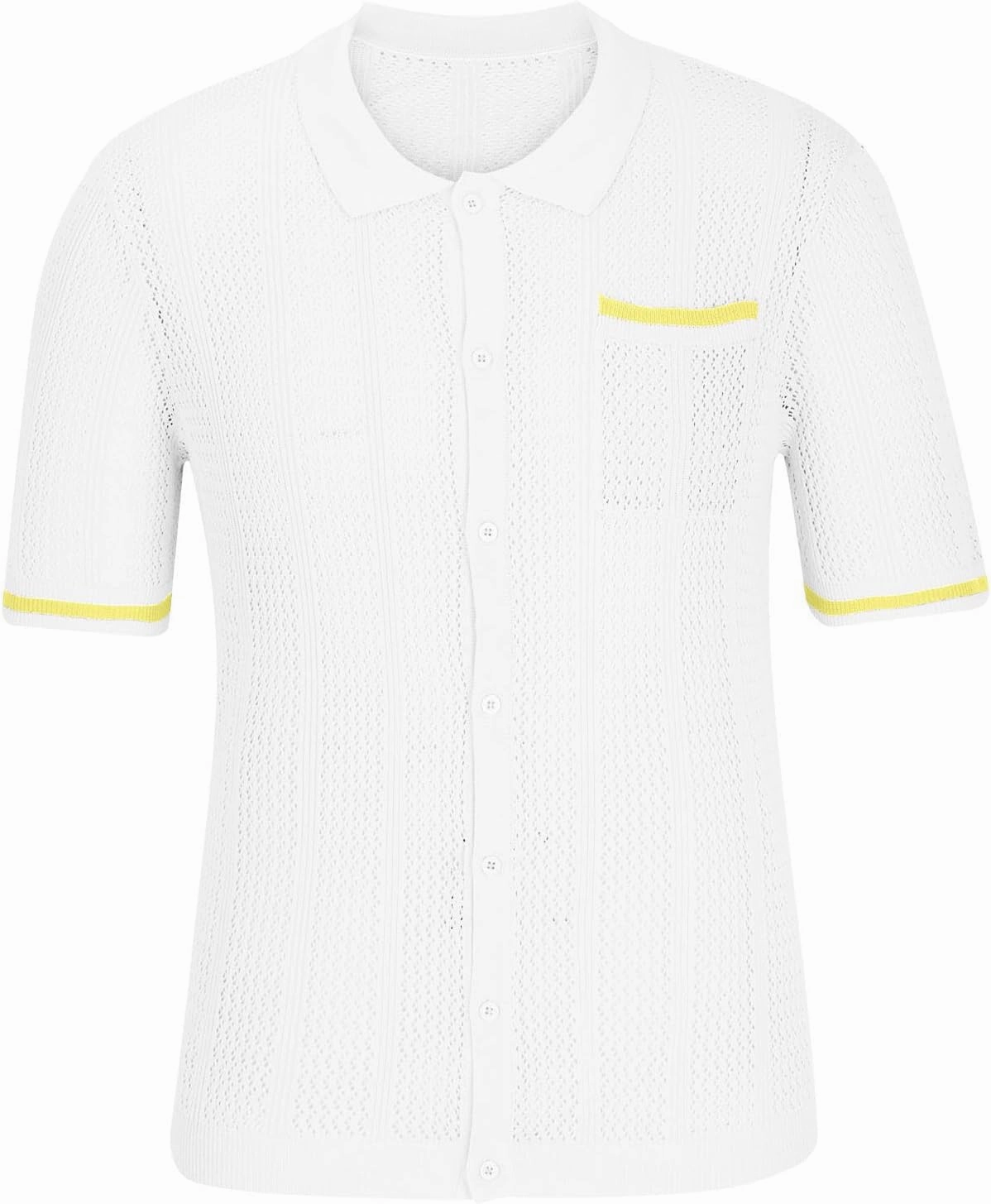 Men's Short Sleeve Knit Shirt Vintage Loose Button Down Lapel Solid Blouses Summer Casual Retro Workout Shirts