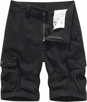 Men's Shorts Summer Washed Casual Cargo Shorts with Multi-Pocket Sport Asymmetric Hiking Basic Breathable Elasticated