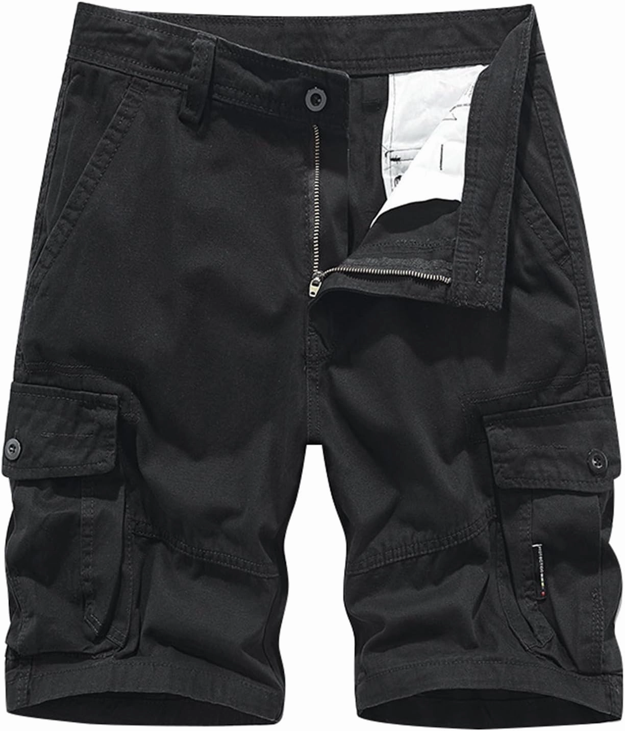 Men's Shorts Summer Washed Casual Cargo Shorts with Multi-Pocket Sport Asymmetric Hiking Basic Breathable Elasticated