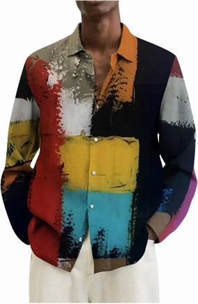 Men's Thermal Shirt Designer Spring Summer Casual Cotton Linen Solid Color Long Sleeve Shirts Loose Shirts