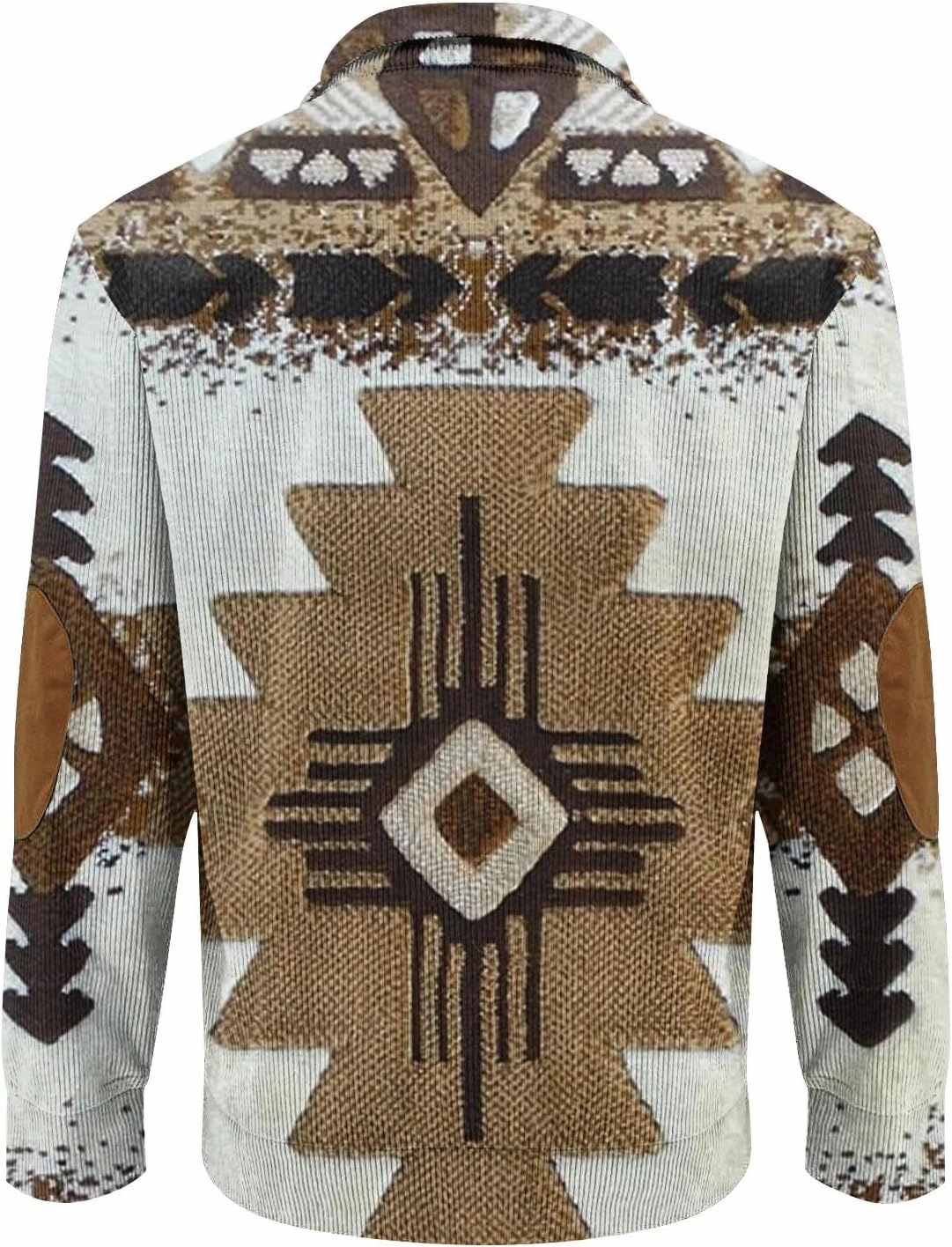 Men Shirts Casual Long Sleeve Aztec Ethnic Quarter Zip Lightweight Sweatshirt Causal Ethnic Print Button Pullover