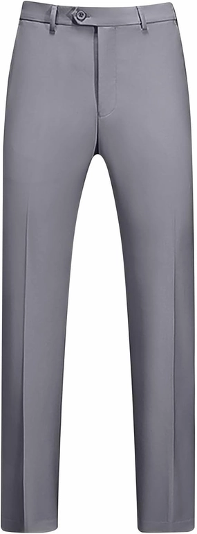 Men Suit Pants Solid Straight Barrel Pockets Casual Pants Height Trimming Party Pants Button Down Suit Pants