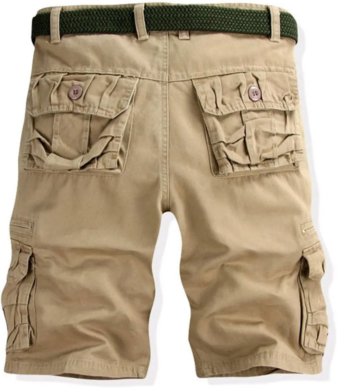 Mens Big and Tall 3XL Elastic Waistband Cargo Shorts Casual Multi Pocket Tooling Shorts Relaxed Fit Athletic Shorts
