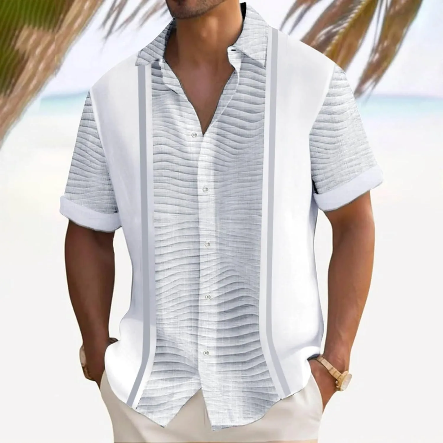 Men's Hawaiian Shirts Short Sleeve Casual Floral Loose Tropical Shirt Summer Holiday Beach Shirt Hawaiian Shirt for