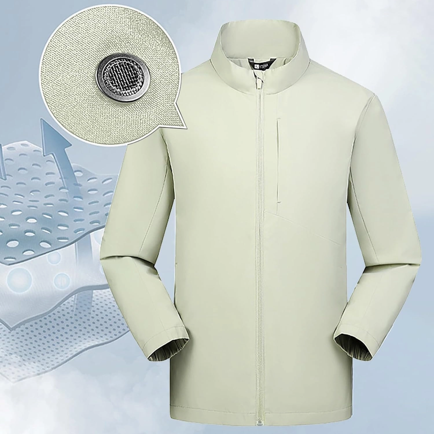 Mens Lightweight Rain Jacket Winter Stand Up Collar Hooded Waterproof Zip Up Windbreaker Outdoor Hiking Warm Jackets