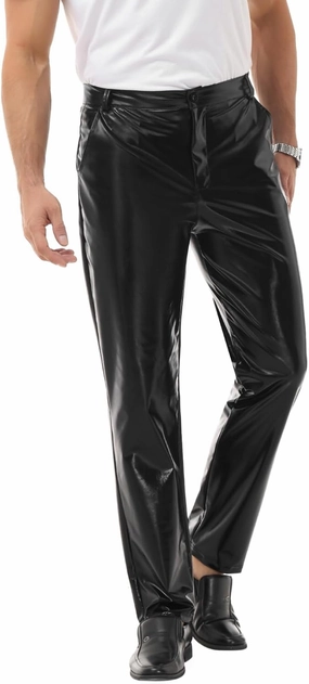 Mens Metallic Pants Night Club Rave Sequin Pants Shiny Slim Fit Trousers Disco Party Outfit