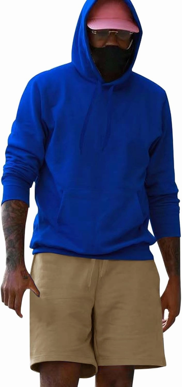 Mens Tracksuit 2 Piece Outfit Casual Hoodie Shorts Jogger Set Plus Size Casual Athletic Workout Sweatshirt Sweatsuits