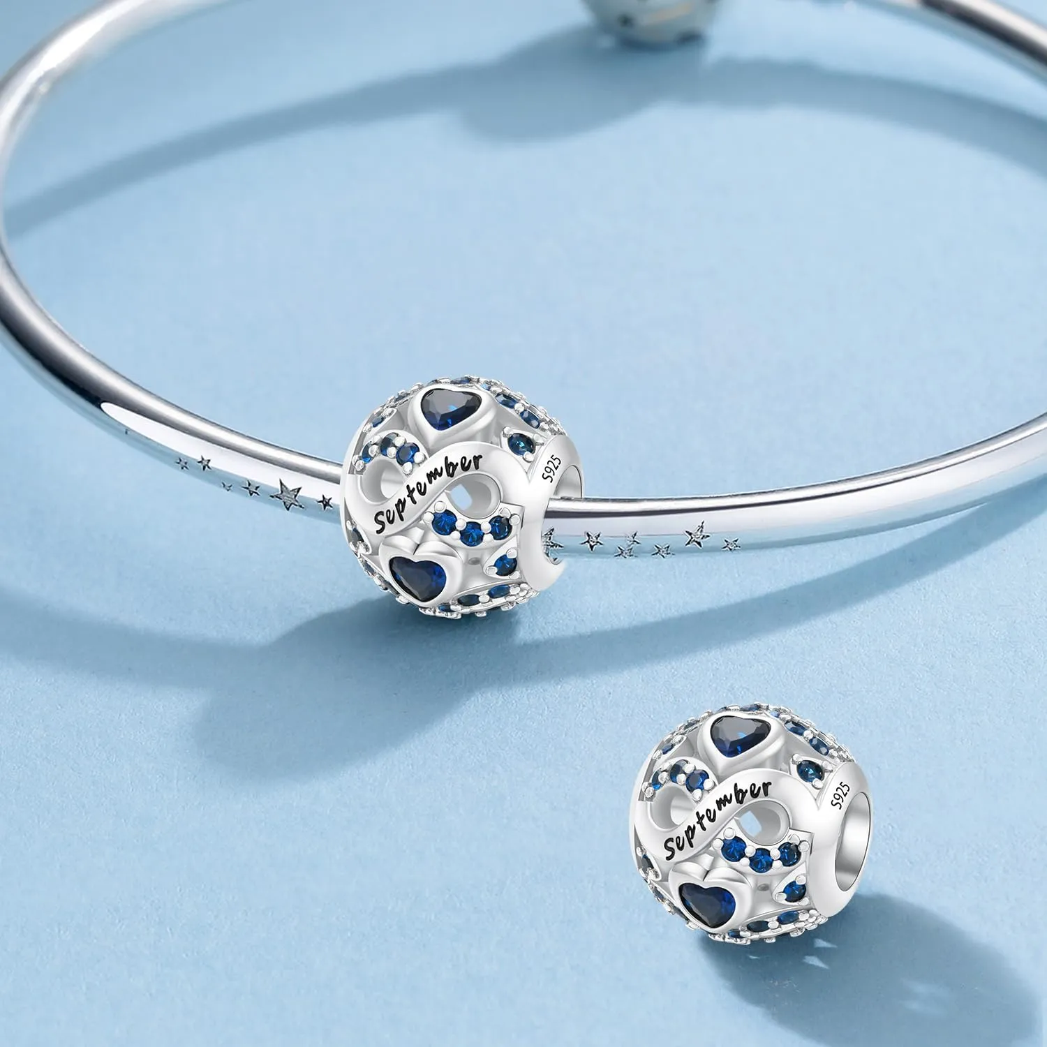 MICOO 925 Sterling Silver Jan-Dec Birthstone Charms For Bracelets and Necklaces, Original DIY Bead Charms With Cubic Zirconias Jewelry Birthday Gifts For Women.