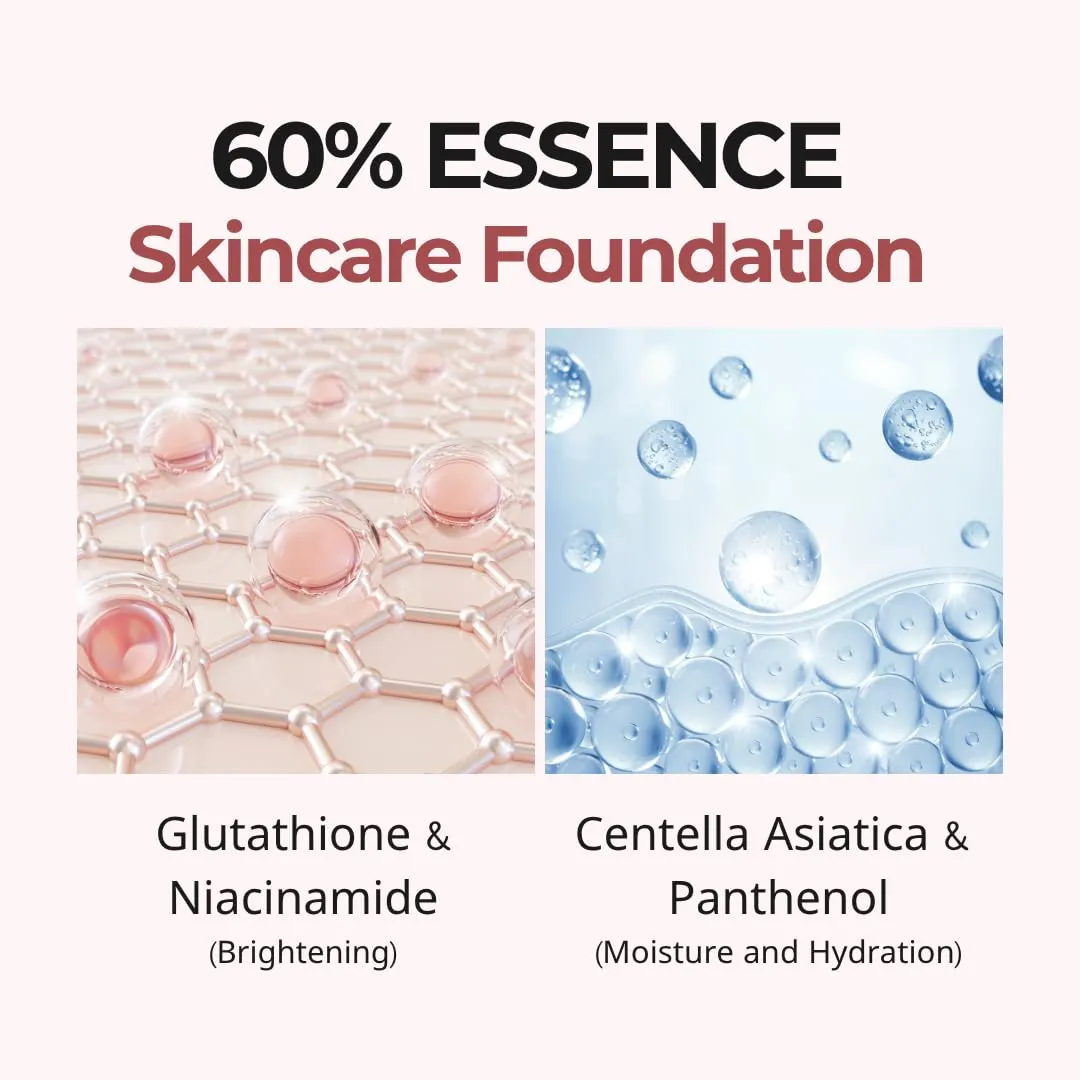 milktouch Cushion Foundation, 24H Flawless Skin, Radiant Shine, No Oxidation, Long-Lasting, Non-Creasing, 60% Hydrating Skincare Infused Korean Foundation, Valentines Gifts (19C Rosy Ivory)