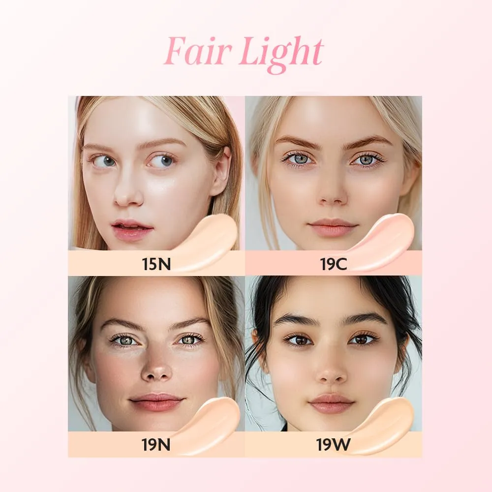 milktouch Cushion Foundation, 24H Flawless Skin, Radiant Shine, No Oxidation, Long-Lasting, Non-Creasing, 60% Hydrating Skincare Infused Korean Foundation, Valentines Gifts (19C Rosy Ivory)
