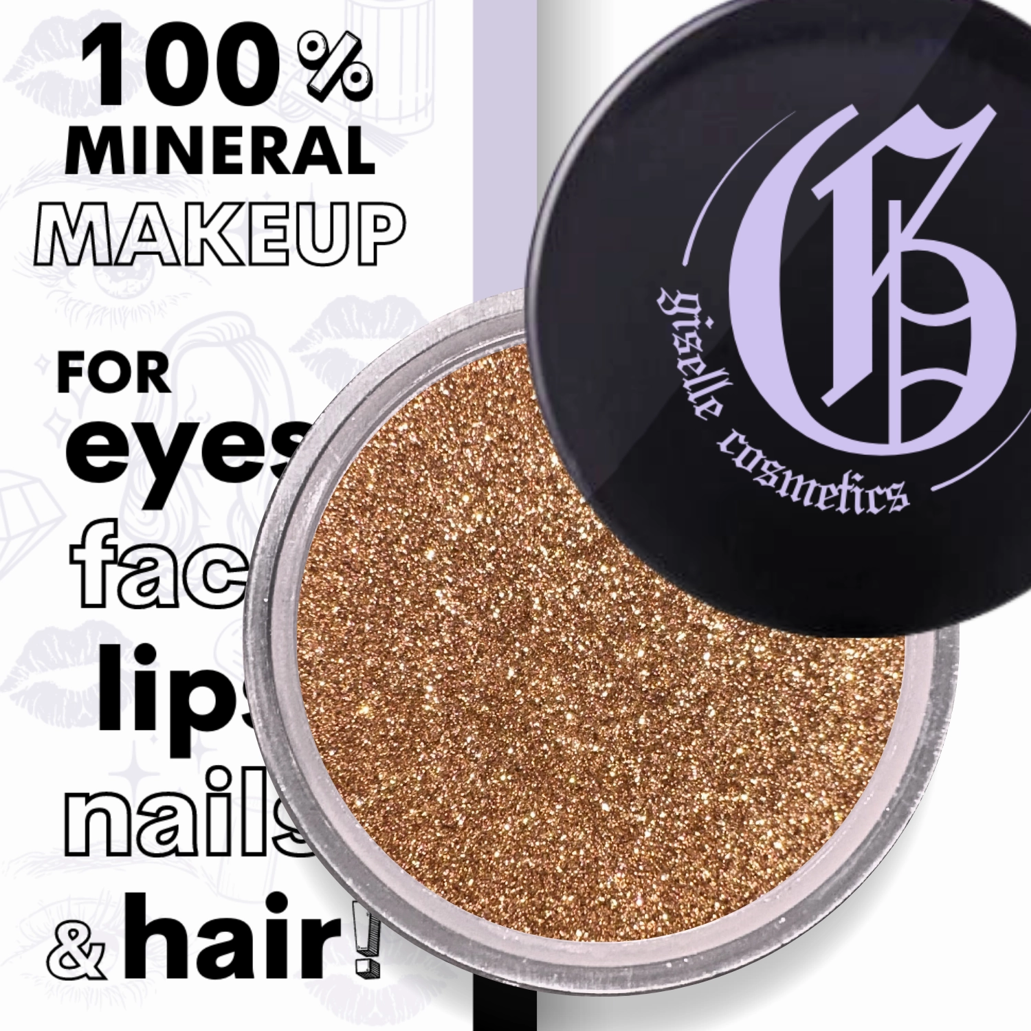 Mineral Loose Eyeshadow Brown Gold  Powder Single 3g