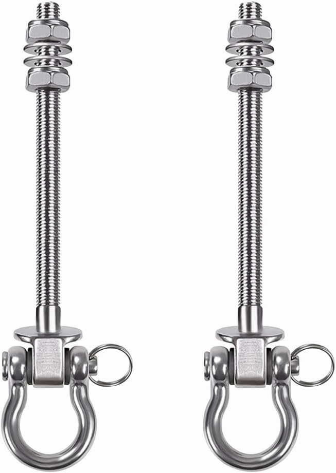 MiOYOOW Swing Hanger Hook, 2Pcs Stainless Steel Hammock Swing Hanging Bolts Power Rack Attachments for Swings Punching Bag Sandbag Yoga Rope