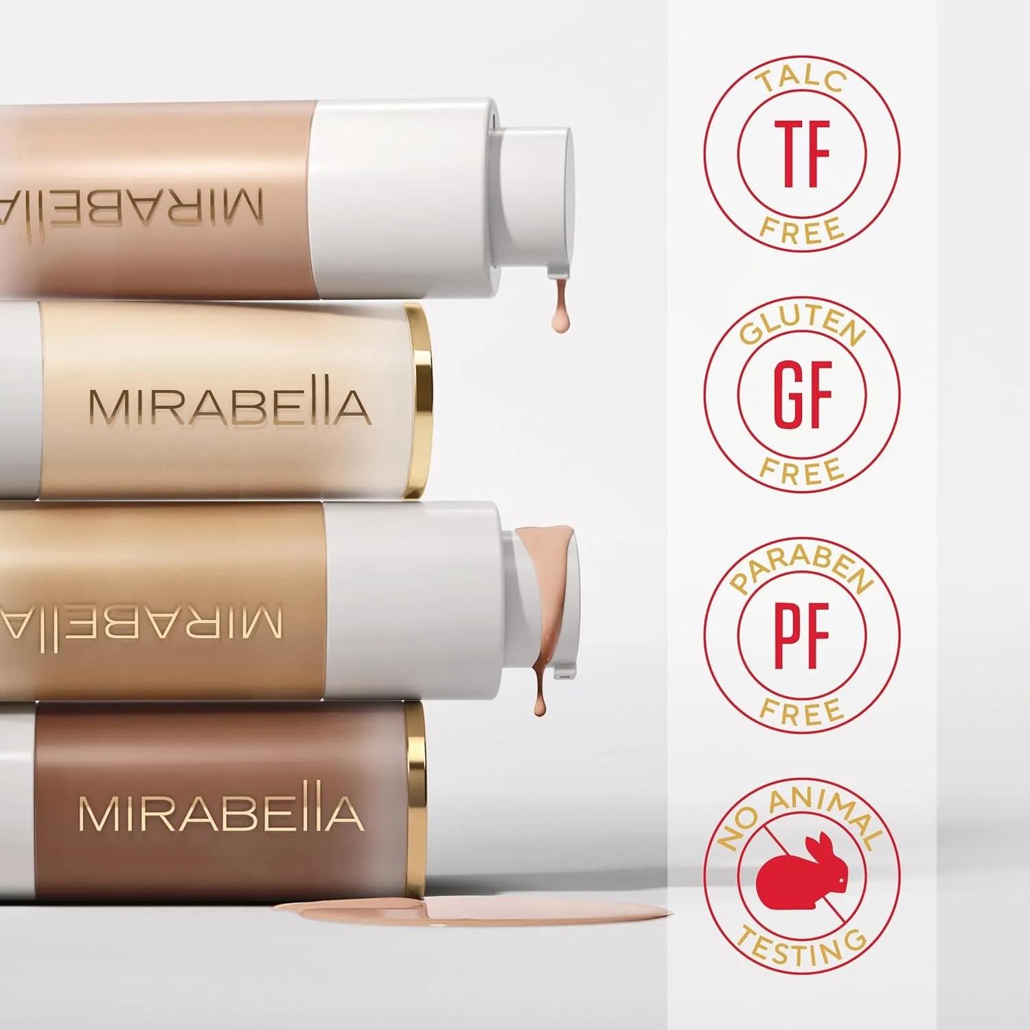 Mirabella Invincible For All HD Liquid Foundation - Anti-Aging Full Coverage Liquid Face Makeup - Moisturizing, Hydrating & Lightweight Foundation for All Skin Types (Deep D220)