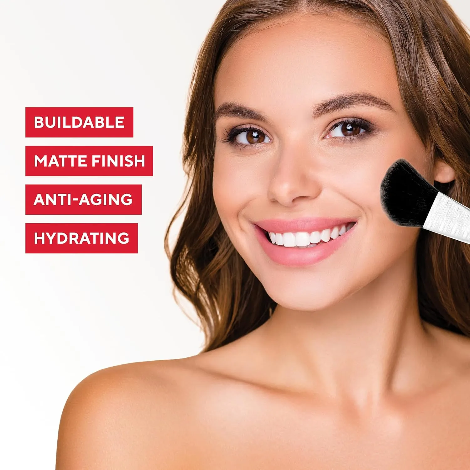 Mirabella Invincible Foundation - Buildable Mineral Makeup, Blurring Setting Powder for All Skin Types - HD Matte Finish - Ivory I4