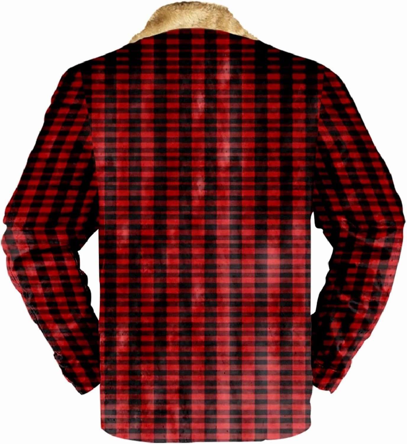 Miyaomn Outdoor Casual Plaid Flannel Button Down Shirt Jackets for Men Vintage Zip Long Sleeve Warm Fleece Sherpa Lined Coats