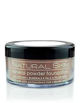 MODE Natural Skin Mineral Powder Foundation Dark Golden Warm - Shade 220 - Breathable Full Coverage Loose Makeup, Smooth Flawless Matte Finish, Nourishing Cocoa Skincare, Vegan
