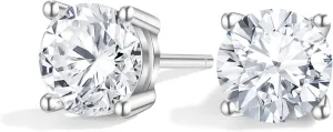 Moissanite Earrings Lab Created Diamond 925 Sterling Silver Stud for Men Women Jewelry Gifts