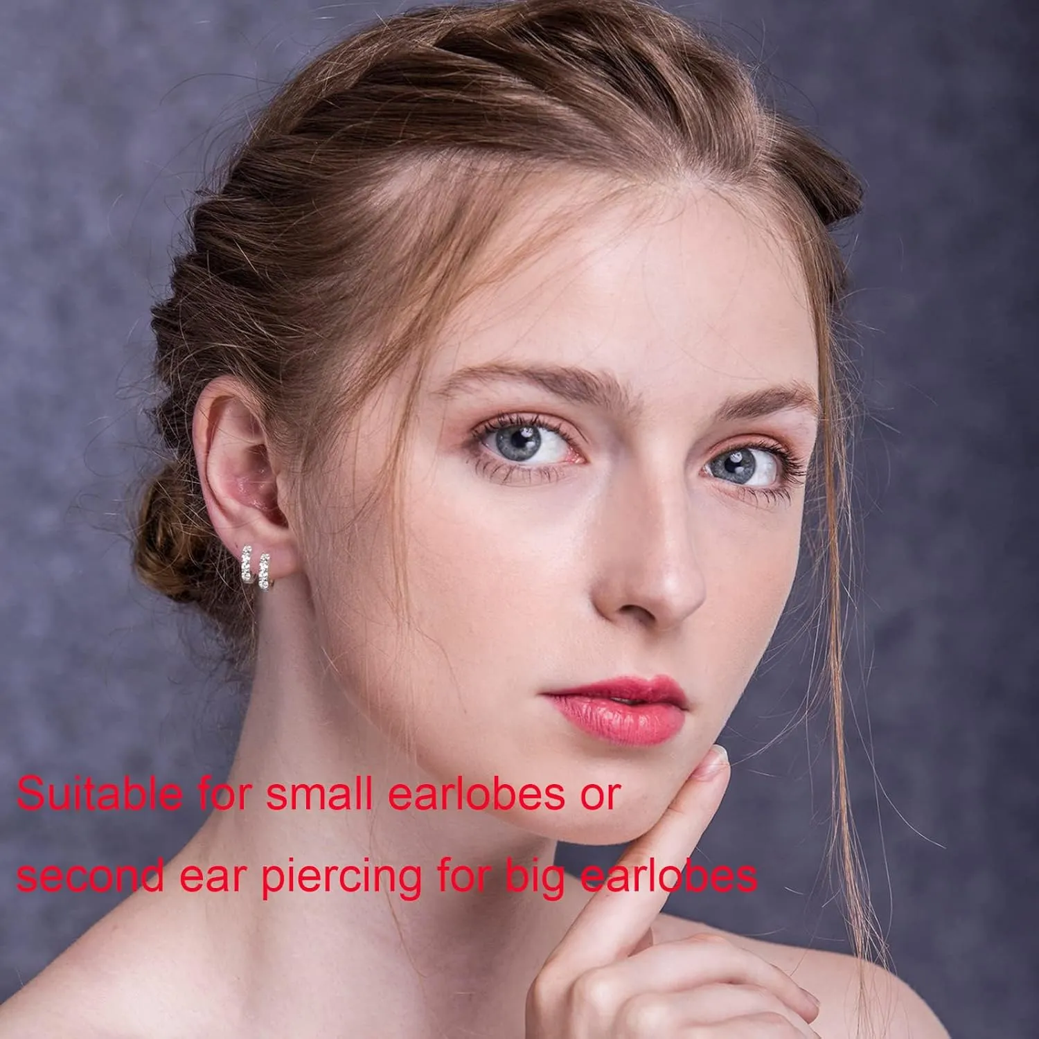 Moissanite Hoop Earrings, Huggie Hoops Sterling Silver Hoops Earrings for Women