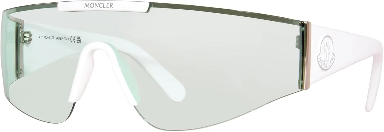 Moncler Sunglasses ML 0247 Ombrate 21N Shiny Optical White, Palladium/Aqua Len