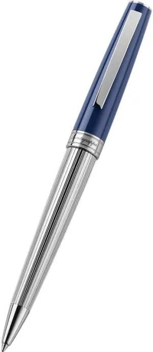 Montegrappa Armonia Duetto ISA1MBAB Ballpoint Pen Made of Fine Resin Silver/Blue Length: 138 mm