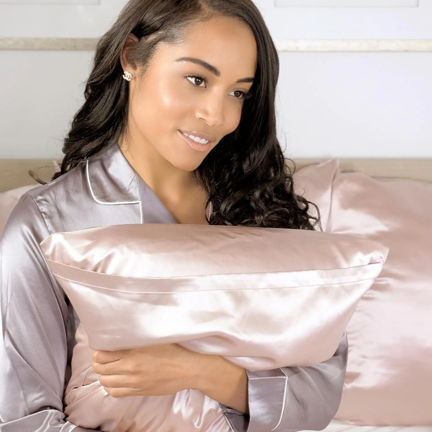 Mulberry Park 100% Silk Pillowcase - 19 Momme, Grade 6A Mulberry Silk - Deep Envelope Closure - Pink/Queen (20'' x 30'')