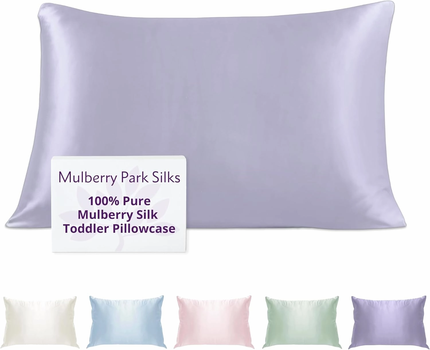 Mulberry Park 19 Momme Silk Pillowcase for Kids & Toddlers - Prevents Bed Head & Frizz, Gentle on Delicate Skin & Hair - Grade 6A Pure Mulberry Silk - 13" x 18" / Peaceful Purple