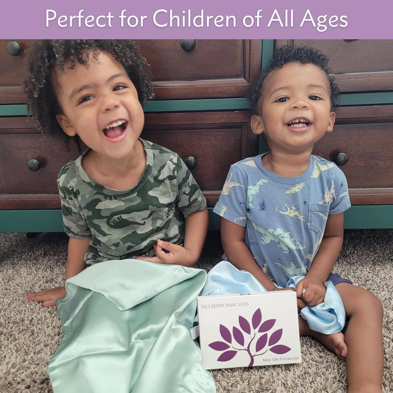 Mulberry Park 19 Momme Silk Pillowcase for Kids & Toddlers - Prevents Bed Head & Frizz, Gentle on Delicate Skin & Hair - Grade 6A Pure Mulberry Silk - 13" x 18" / Peaceful Purple