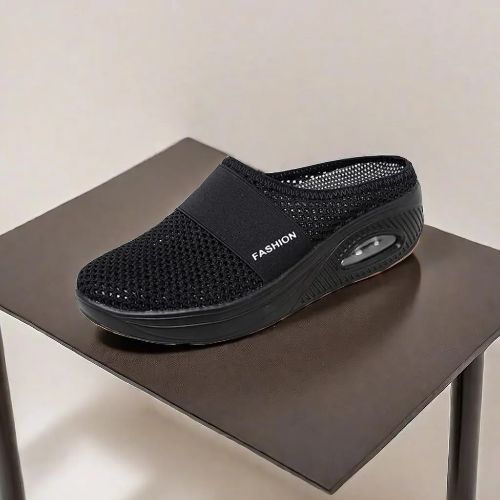 Mules for Women 2025 Orthotic Sandals Wide Feet Backless Walking Sneakers Slip On Closed Toe Shoes Comfortable Breathable Mesh Slippers Orthopedic Diabetic Shoes Beach Slippers