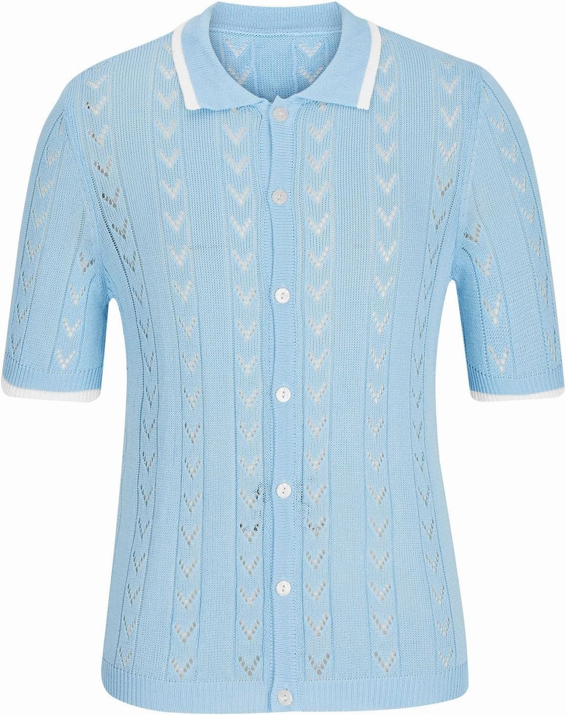 Muscularfit Mens Button Down Short Sleeve Shirt Hawaiian Summer Beach Solid Collar T-Shirts Fashion Vacation Tropical Shirts