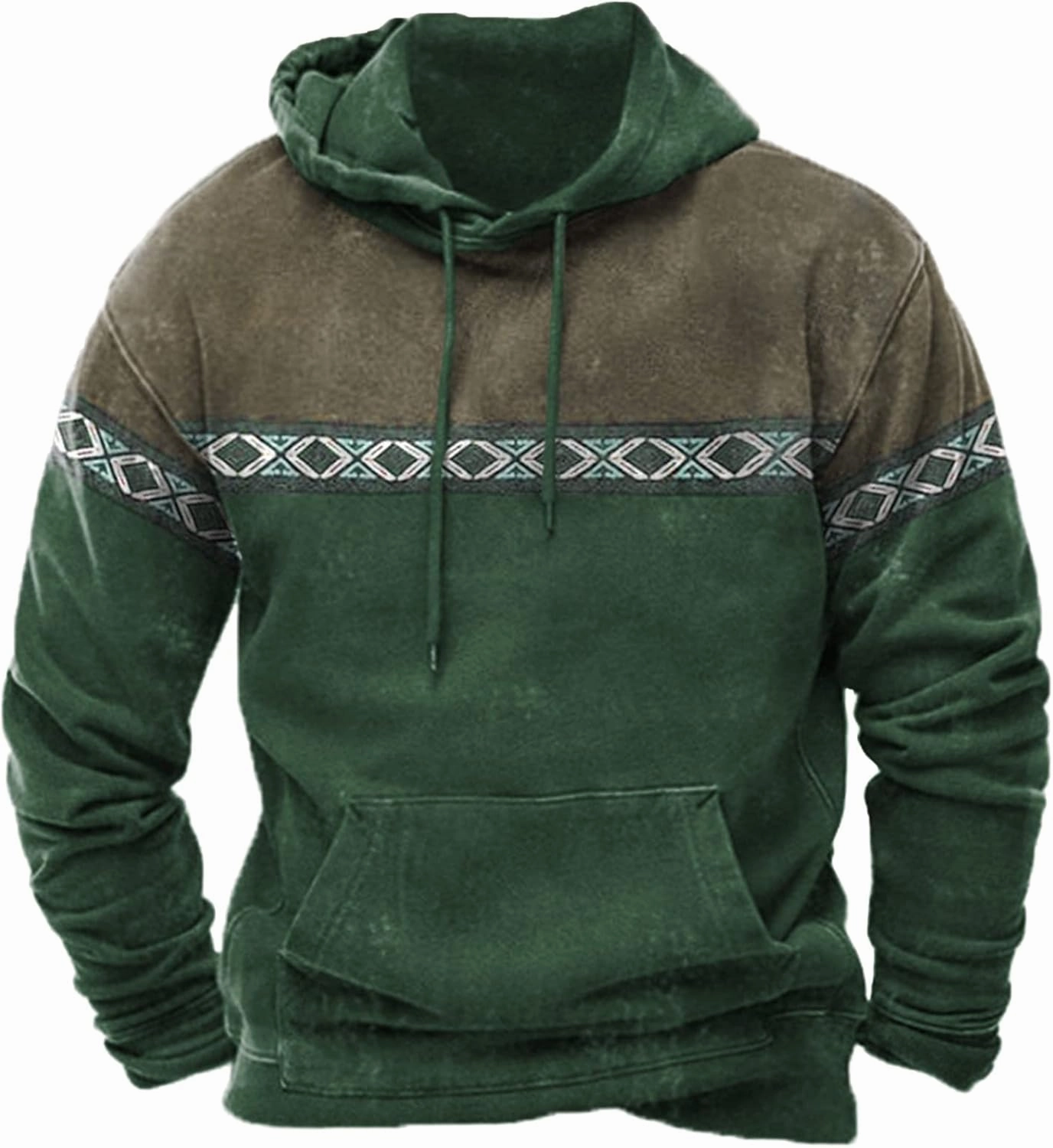 Muscularfit Mens Hoodie Casual Aztec Ethnic Drawstring Hooded Sweatshirts Long Sleeve Graphic Shirt Lightweight Pullover 2024