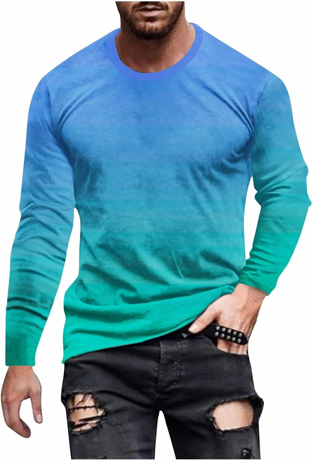 Muscularfit Mens Sweatshirt Causal Stylish Long Sleeve Contrast Color Crewneck Shirts Lightweight Gym Athletic Loose Pullover