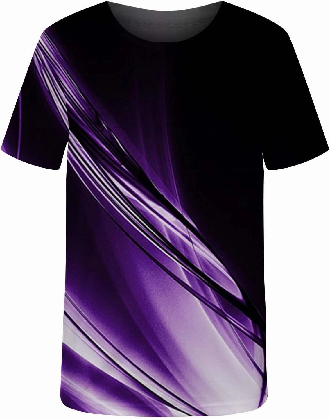 Muscularfit Shirts for Men Graphic Tees 3D Beam Print Casual Short Sleeve Shirts Big and Tall Loose Pullover Trendy Clothes
