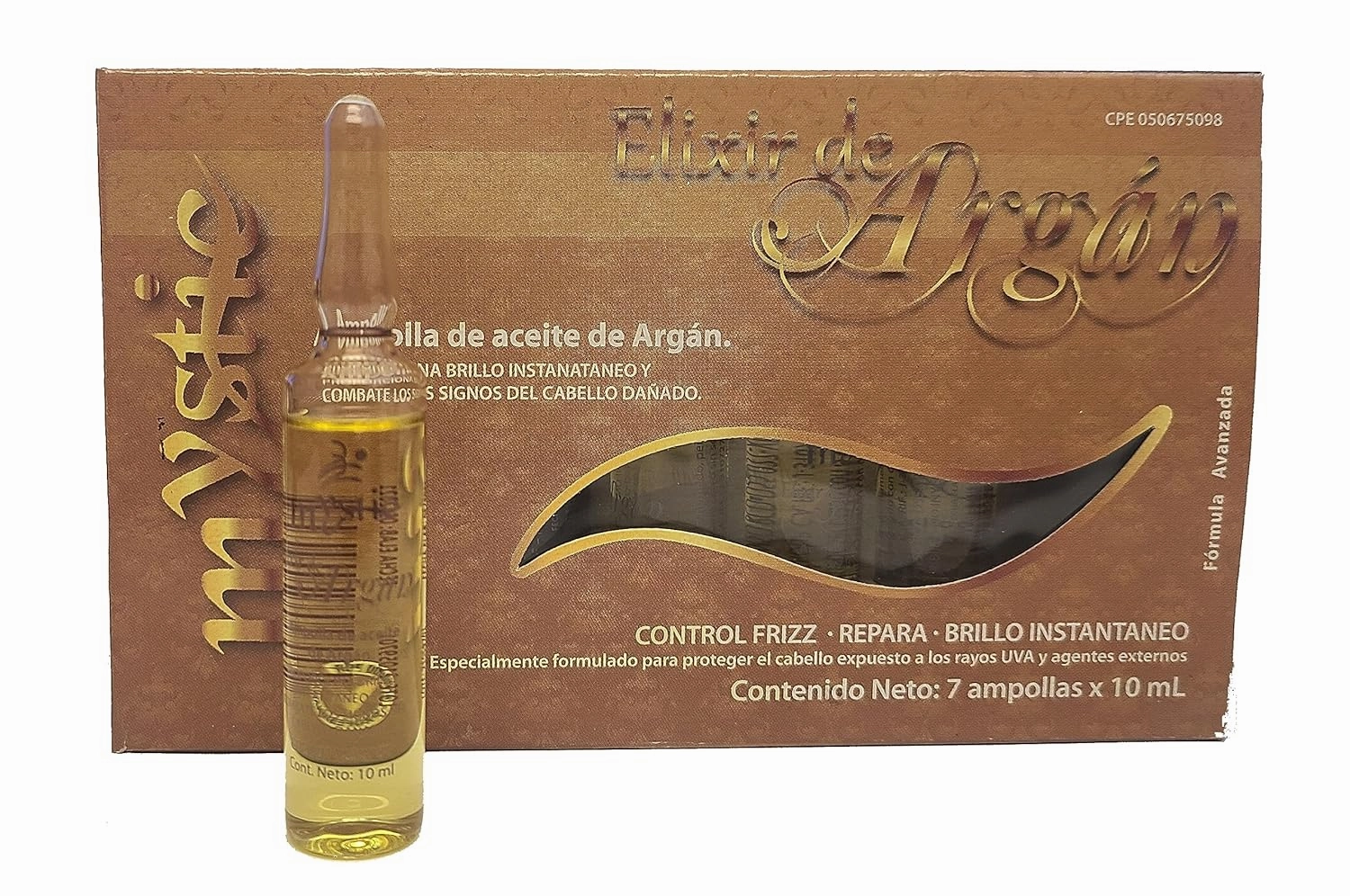 Mystic Argan Oil Ampoule - Strengthen, Hydrate, Repair, Anti-Frizz, Detangle, Liquid Gold From Morocco (Pack of 7, 2.37, Fl Oz)