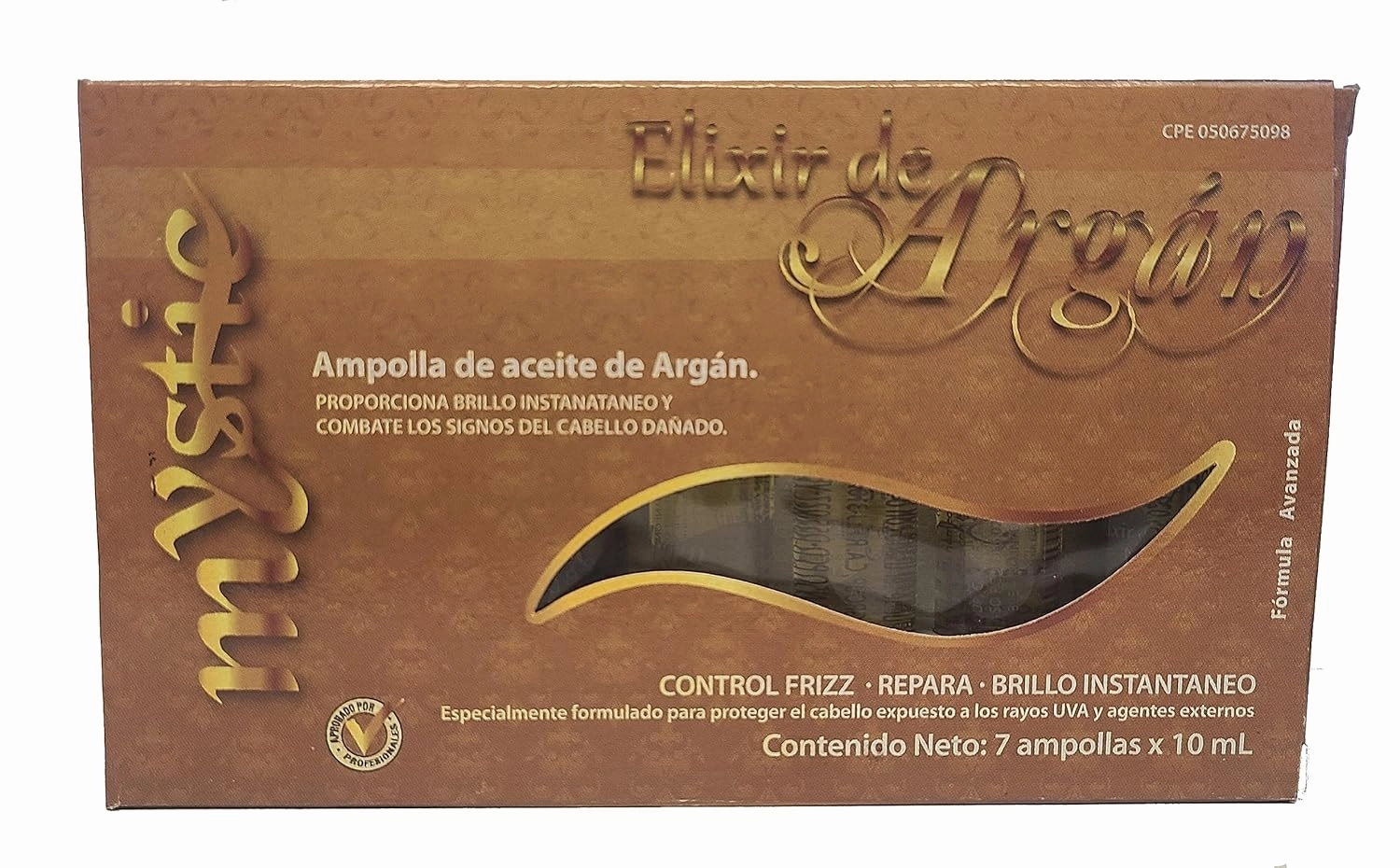 Mystic Argan Oil Ampoule - Strengthen, Hydrate, Repair, Anti-Frizz, Detangle, Liquid Gold From Morocco (Pack of 7, 2.37, Fl Oz)