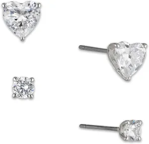 Nadri Heart Stud Earrings - 18K Gold Plated Stud Earrings, Gold Heart Studs, Dainty Gold Earrings, Set of 2, Heart Earrings for Women and Girls
