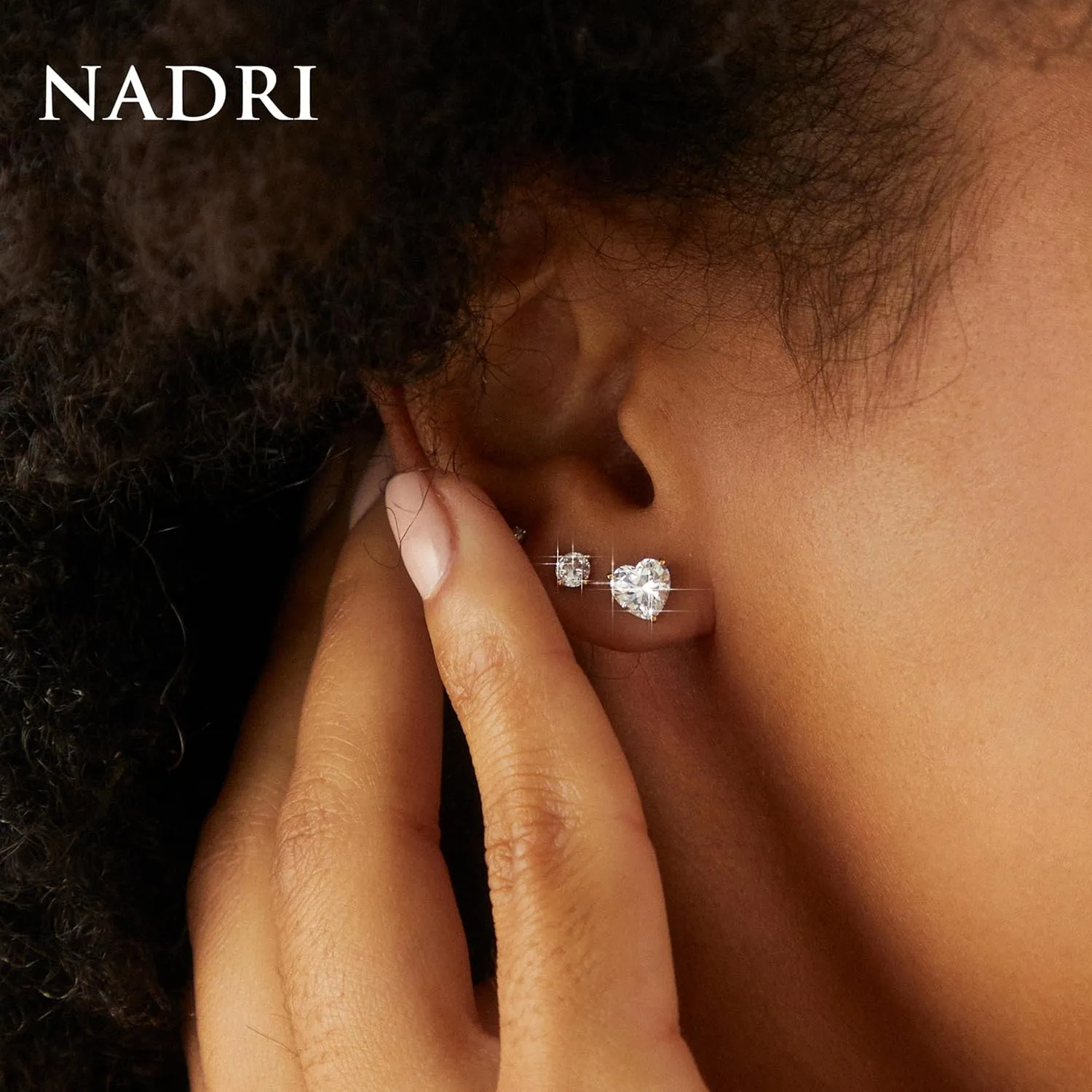 Nadri Heart Stud Earrings - 18K Gold Plated Stud Earrings, Gold Heart Studs, Dainty Gold Earrings, Set of 2, Heart Earrings for Women and Girls