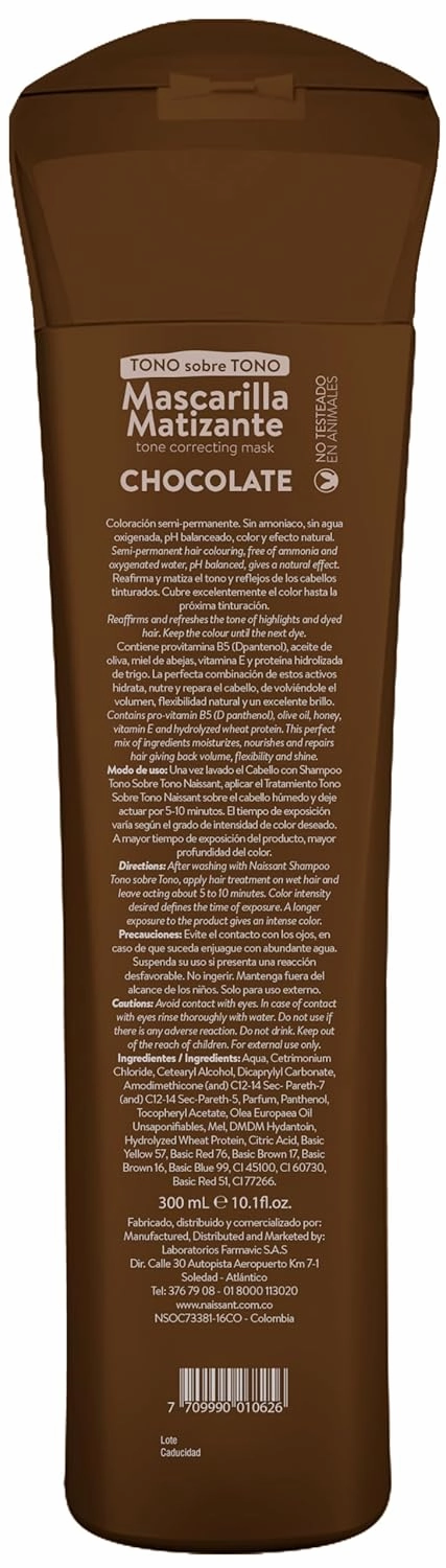 Naissant Copper Chocolate Hair Toning Mask | Color Depositing | Moisturize & Refresh & Neutralize Brassy Tones |Paraben,Ammonia & Sulfate Free | Pro-Vitamin B5,Olive Oil & Honey (Chocolate) 10.1 Fl Oz