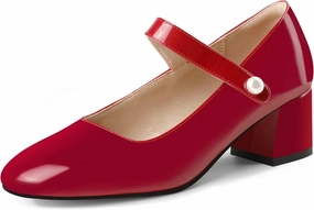 Naiyee Mary Jane Shoes Women Chunky Heel Ankle Strap Dress Shoes for Women Low Heels Close Rounded Toe Pumps