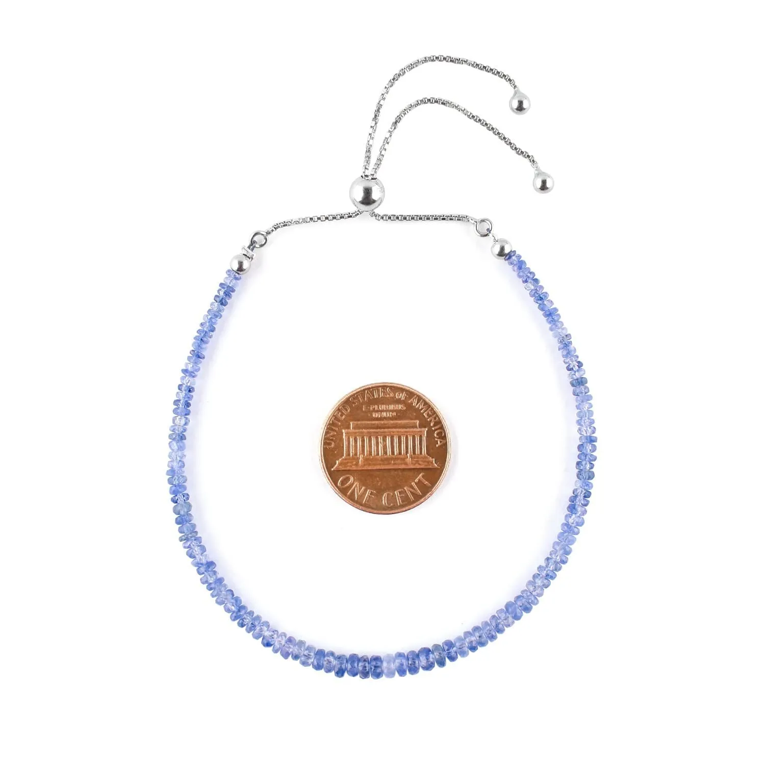 Natural Ceylon Blue Sapphire Gemstone Beaded Bolo Bracelets 925 Sterling Silver Rhodium Plated Statement Chakra Healing Birthstone Zodiac Adjustable Slider Chain Jewelry Gift for Women