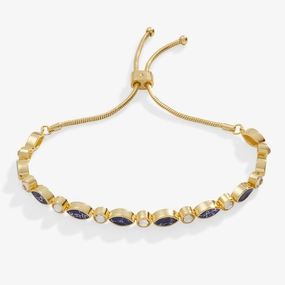 Navette Stone   Crystal Bolo Tennis Bracelet