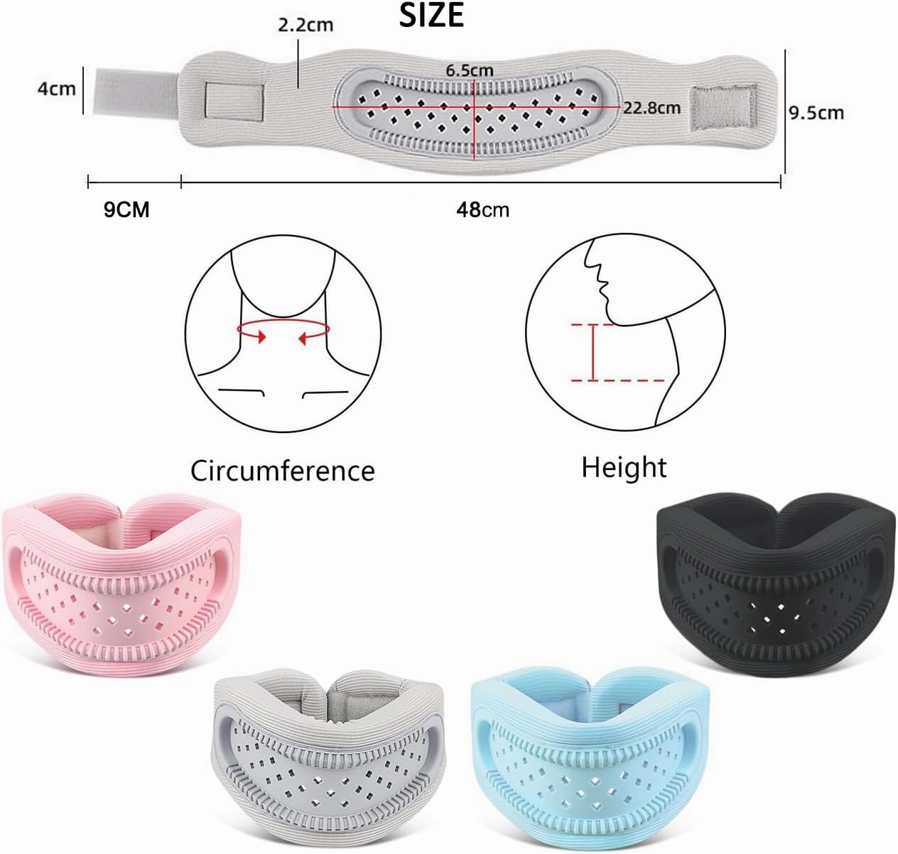 Neck Brace for Pain Relief and Support, Soft Adjustable Cervical Collar Neck Traction Device, Neck Protectors Wraps Keep Vertebrae Stable and Aligned, Women Men Cervical Spine Pressure Relief (Black)