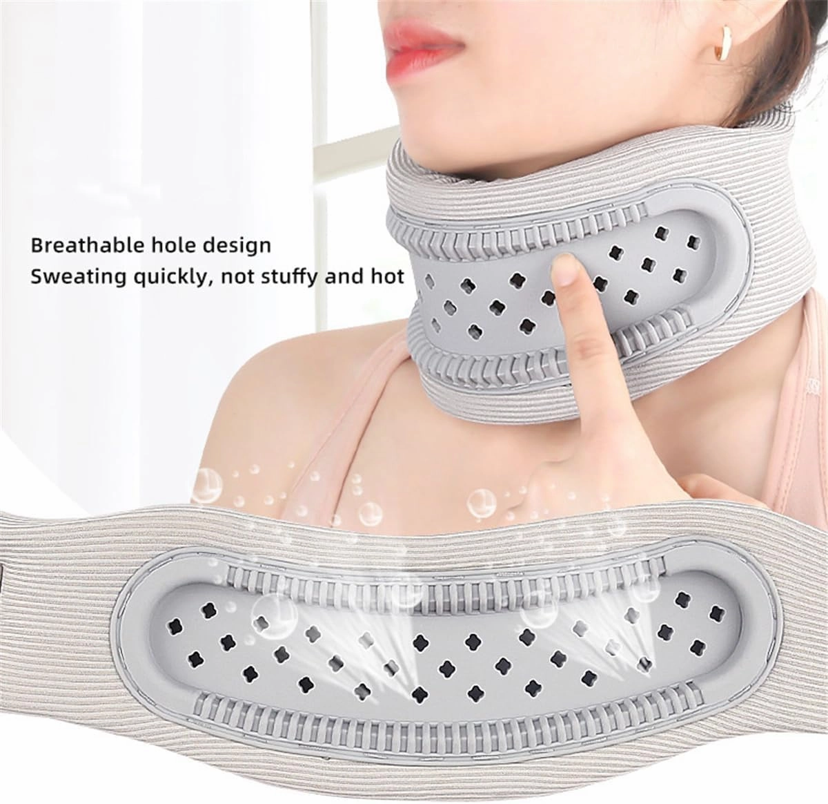 Neck Brace for Pain Relief and Support, Soft Adjustable Cervical Collar Neck Traction Device, Neck Protectors Wraps Keep Vertebrae Stable and Aligned, Women Men Cervical Spine Pressure Relief (Black)