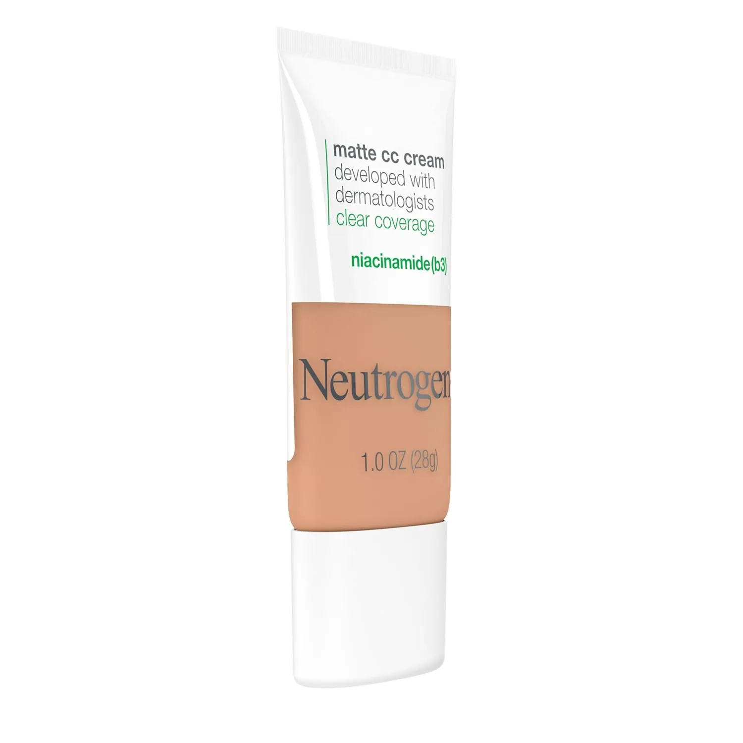 Neutrogena Clear Coverage Flawless Matte CC Cream, Full-Coverage Color Correcting Cream Face Makeup with Niacinamide (b3), Hypoallergenic, Oil Free & Fragrance Free, Warm Linen, 1 oz